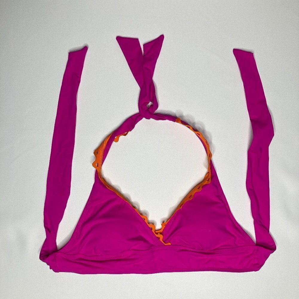 Anne Cole Women's Pink Block Party Halter Bikini Swim Top Size Medium
